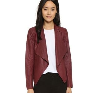 BB Dakota Soft Wine Oxblood Drape Leather Jacket